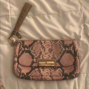 Snake print Coach wristlet